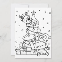 Coloriez votre propre Père Noël et rennes