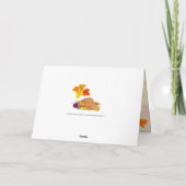 Cartes Pour Fêtes Annuelles Colourful Leaves and Roast Turkey Thanksgiving (Dos)