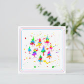 Cartes Pour Fêtes Annuelles Colourful Trees (Debout devant)