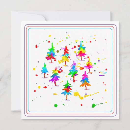Cartes Pour Fêtes Annuelles Colourful Trees (Devant)