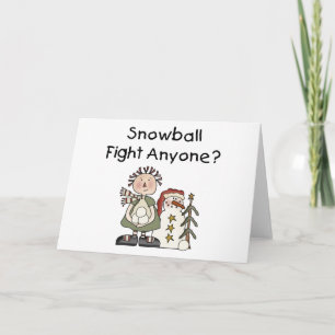 Cartes Pour Fêtes Annuelles Combat de snowball