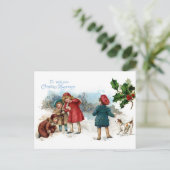 Cartes Pour Fêtes Annuelles Combat démodé de Snowball sur Noël (Debout devant)