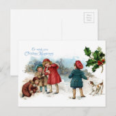 Cartes Pour Fêtes Annuelles Combat démodé de Snowball sur Noël (Devant / Derrière)