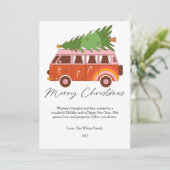 Cartes Pour Fêtes Annuelles Combi Plat Noël Rétro (Debout devant)