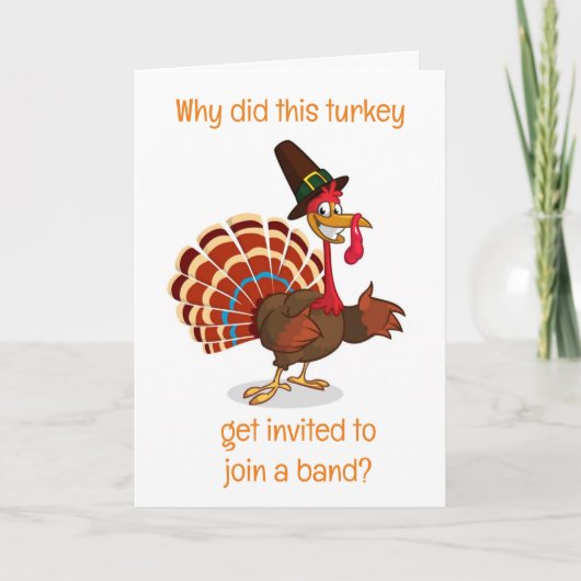 CARTES POUR FÊTES ANNUELLES **COMICAL TURKEY** POUR VOUS À THANKSGIVING (Devant)