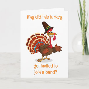 CARTES POUR FÊTES ANNUELLES **COMICAL TURKEY** POUR VOUS À THANKSGIVING