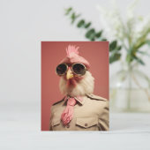 Cartes Pour Fêtes Annuelles Commandeur de poulet de Pâques élégant (Debout devant)