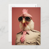 Cartes Pour Fêtes Annuelles Commandeur de poulet de Pâques élégant (Devant / Derrière)