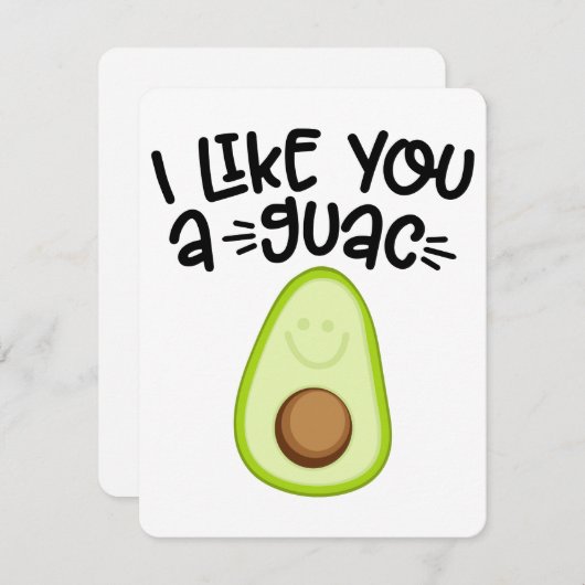 CARTES POUR FÊTES ANNUELLES COMME VOUS UN GUAC (Devant / Derrière)