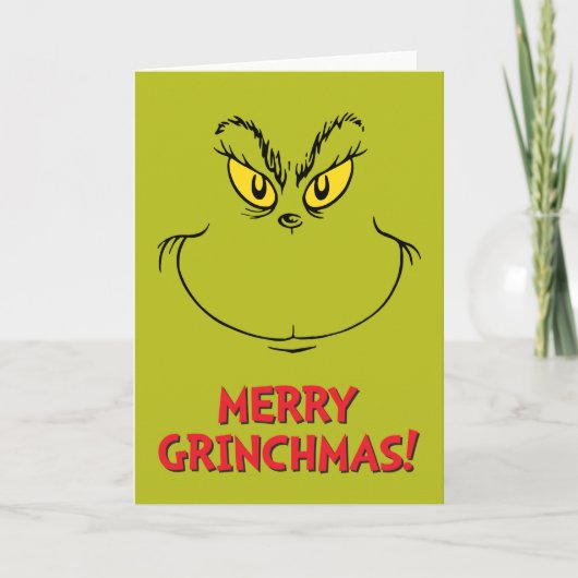 Cartes Pour Fêtes Annuelles Comment Grinch Stole Visage de Noël (Devant)