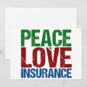 Cartes Pour Fêtes Annuelles Compagnie d'assurance Paix Amour (Devant / Derrière)