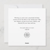 Cartes Pour Fêtes Annuelles Composition de Noël bohème élégante Entreprise (Dos)