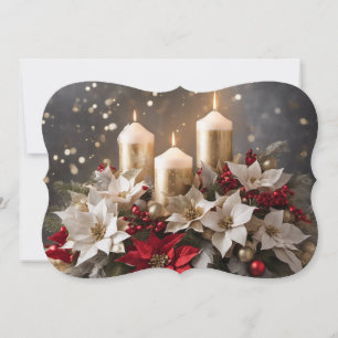 Cartes Pour Fêtes Annuelles Composition de poinsettia avec signature et messag