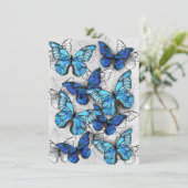 Cartes Pour Fêtes Annuelles Composition des White and Blue Butterflies (Debout devant)