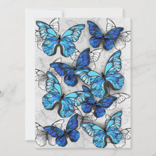 Cartes Pour Fêtes Annuelles Composition des White and Blue Butterflies