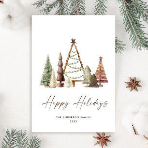 Cartes Pour Fêtes Annuelles Composition minimaliste neutre de Noël de Boho