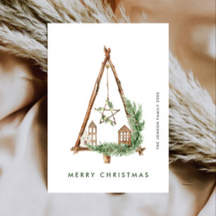 Cartes Pour Fêtes Annuelles Composition minimaliste neutre de Noël de Boho