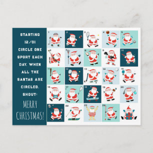Cartes Pour Fêtes Annuelles Compte à rebours des sports Noël