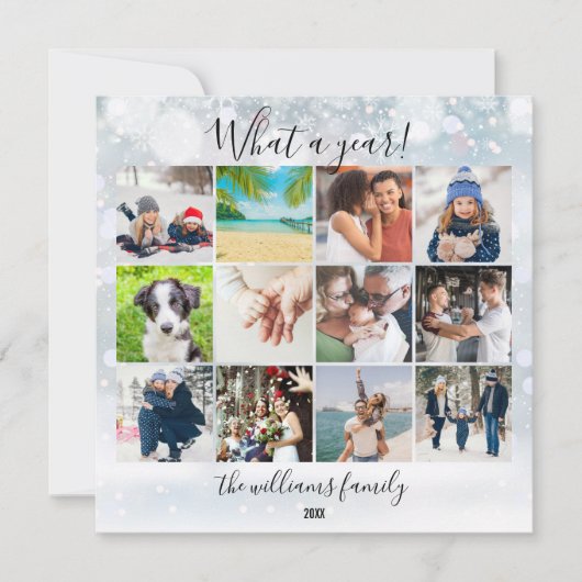 Cartes Pour Fêtes Annuelles Compte Rendu De L'Année 12 Photo Quel An Flammes D (Devant)