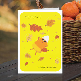 Cartes Pour Fêtes Annuelles Compter mes bénédictions Bonbons Jaune Chute de