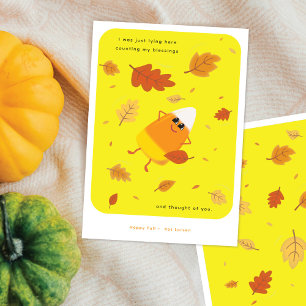 Cartes Pour Fêtes Annuelles Compter mes bénédictions Bonbons Jaune Chute de