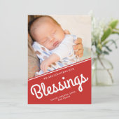 Cartes Pour Fêtes Annuelles Compter nos bénédictions | Photo bébé de Noël (Debout devant)
