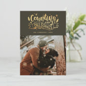 Cartes Pour Fêtes Annuelles Compter nos bénédictions. Script religieux de Noël (Debout devant)