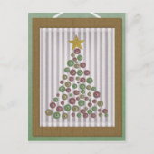 Cartes Pour Fêtes Annuelles Comté de Christmas Button Tree Frame Greeting (Devant)