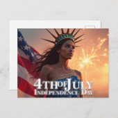 Cartes Pour Fêtes Annuelles Conception 4 juillet splendide - Fireworks & Freed (Devant / Derrière)