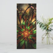 Cartes Pour Fêtes Annuelles Conception Abstraite des fleurs fractales. (Debout devant)