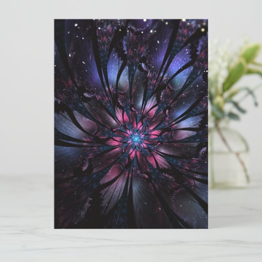 Cartes Pour Fêtes Annuelles Conception Abstraite des fleurs fractales. (Debout devant)