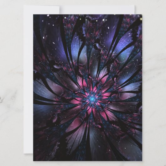 Cartes Pour Fêtes Annuelles Conception Abstraite des fleurs fractales. (Devant)