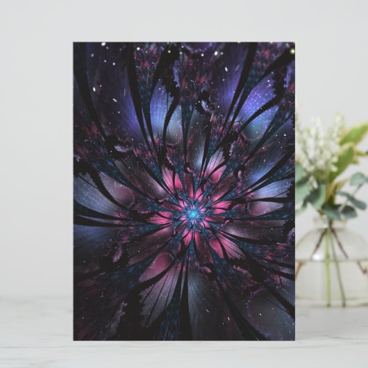 Cartes Pour Fêtes Annuelles Conception Abstraite des fleurs fractales. (Debout devant)