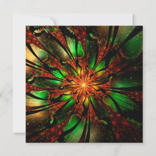 Cartes Pour Fêtes Annuelles Conception Abstraite des fleurs fractales.