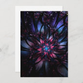 Cartes Pour Fêtes Annuelles Conception Abstraite des fleurs fractales. (Devant / Derrière)