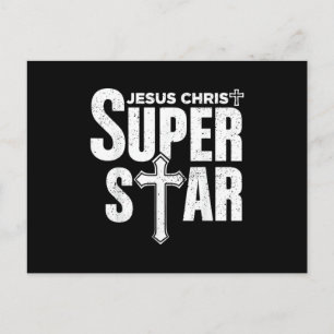 Cartes Pour Fêtes Annuelles Conception chrétienne vintage Jésus-Christ super