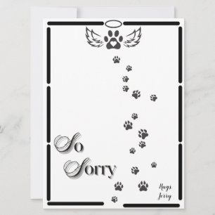 Cartes Pour Fêtes Annuelles Conception d'ailes d'ange avec empreintes de patte