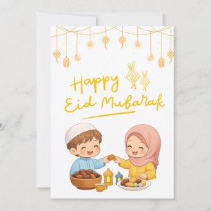 Cartes Pour Fêtes Annuelles Conception de célébration chaleureuse de l'Aïd