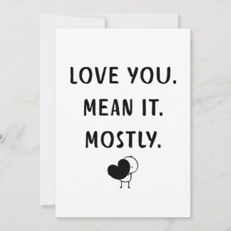 Cartes Pour Fêtes Annuelles Conception de citation d'amour minimaliste drôle