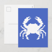 Cartes Pour Fêtes Annuelles conception de crabe pixel (Devant / Derrière)