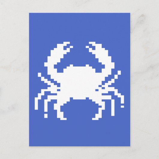 Cartes Pour Fêtes Annuelles conception de crabe pixel (Devant)