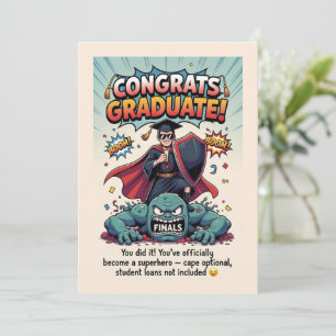 Cartes Pour Fêtes Annuelles Conception de diplômé inspirée de super-héros amus