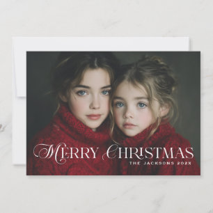 Cartes Pour Fêtes Annuelles Conception de Joyeux Noël Chic écrit