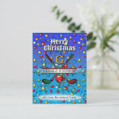 Cartes Pour Fêtes Annuelles Conception de monogramme de golf de Noël (Debout devant)