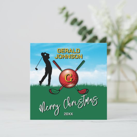 Cartes Pour Fêtes Annuelles Conception de monogramme de Noël personnalisée pou (Debout devant)