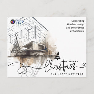 Cartes Pour Fêtes Annuelles Conception de Noël aquarelle Architecte Bâtisseur