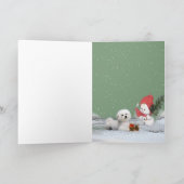 Cartes Pour Fêtes Annuelles Conception de Noël de Bichon (Intérieur)