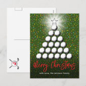 Cartes Pour Fêtes Annuelles Conception de Noël de la famille de golf (Devant / Derrière)