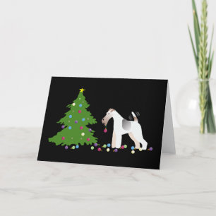 Cartes Pour Fêtes Annuelles Conception de Noël de silhouette de Fox Terrier de