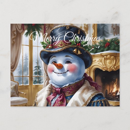Cartes Pour Fêtes Annuelles Conception de Noël de Snowman victorien (Devant)